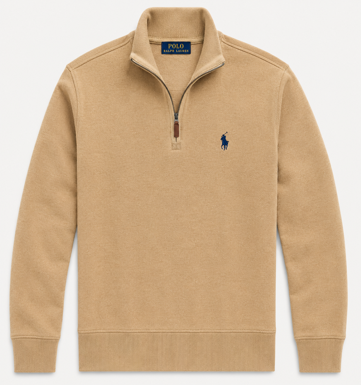 Polo Ralph Lauren Estate-Rib Quarter-Zip Pullover — Classic Camel