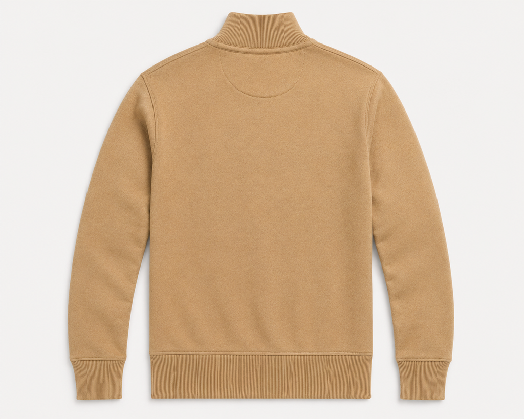 Polo Ralph Lauren Estate-Rib Quarter-Zip Pullover — Classic Camel