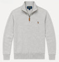 Polo Ralph Lauren Estate-Rib Quarter-Zip Pullover — Heather Grey