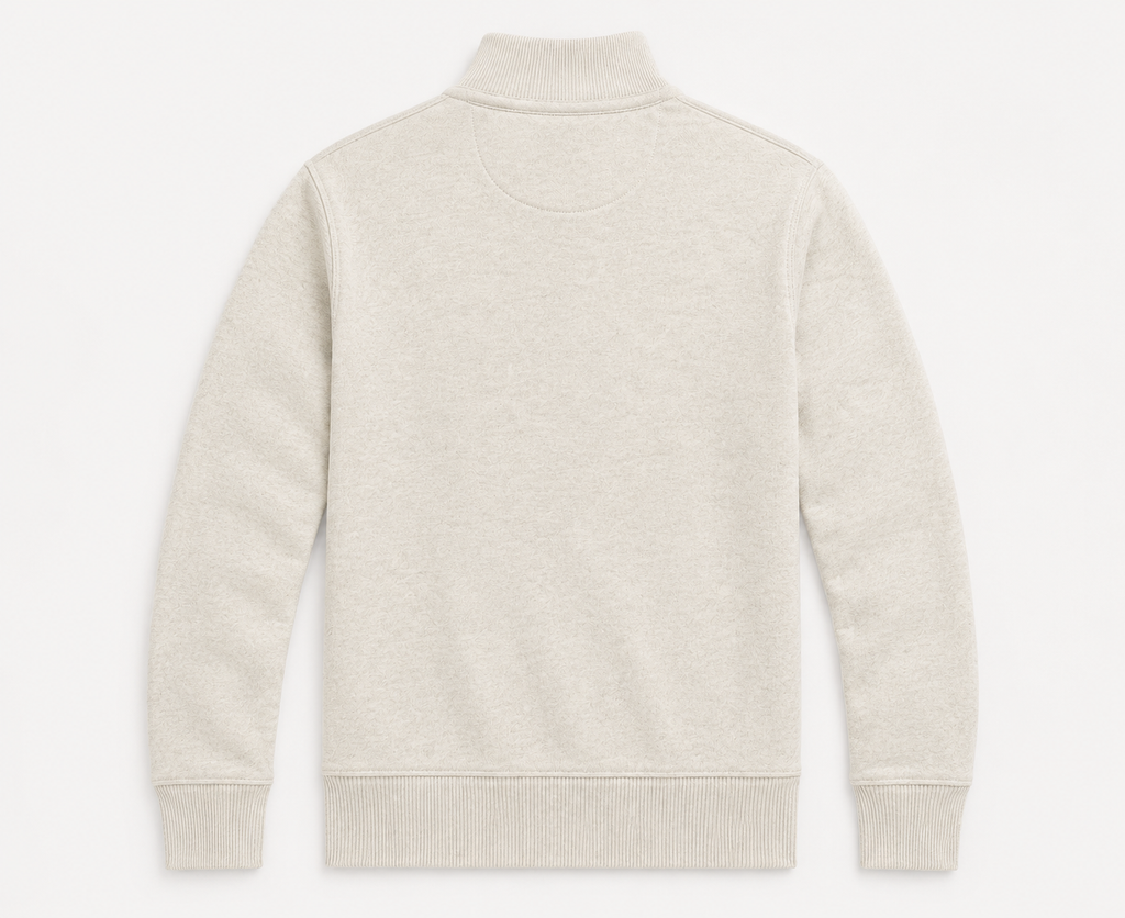 Polo Ralph Lauren Estate-Rib Quarter-Zip Pullover — Oatmeal Heather
