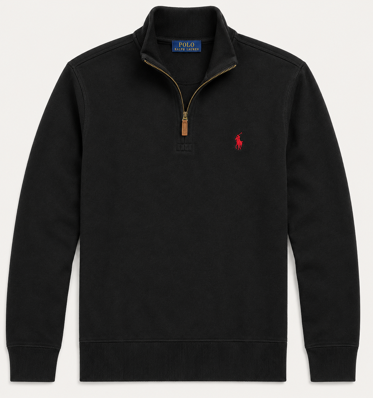 Polo Ralph Lauren Estate-Rib Quarter-Zip Pullover — Black