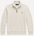 Polo Ralph Lauren Estate-Rib Quarter-Zip Pullover — Oatmeal Heather